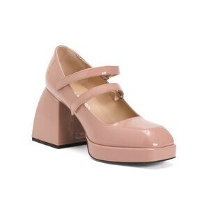 NODALETO blush Made In Italy Patent Leather Bulla Babies Platform Pumps